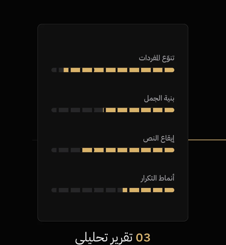 مؤشرات تحليلية بمستويات متفاوتة بعد اكتمال التحليل